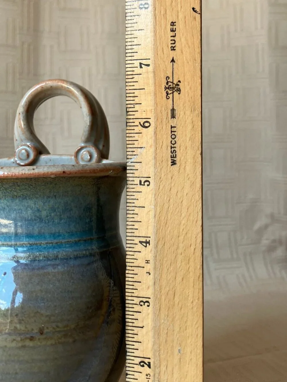 Studio Pottery Wall Pocket Vase / Herb Cuttings Pot; Lorraine Dilmore Stoneware